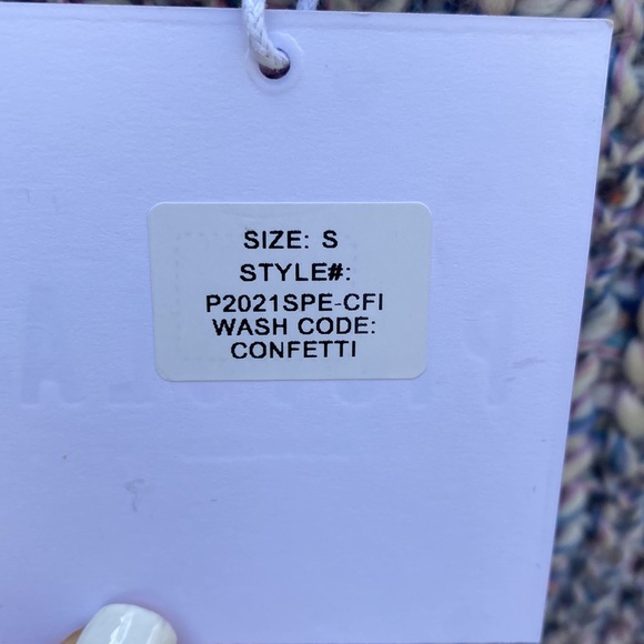 NWT Pistola 🔥 Confetti Crop Sweater Sz S Large Knit Style - Picture 8 of 10